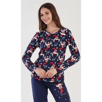 Dámské pyžamo Dámské pyžamo dlouhé Vienetta Secret Sob tmavě modrá XL