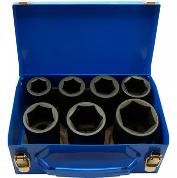 Gola sada ADLER Nástrčné rázové hlavice, dlouhé 24-46mm 1'' cal , sada 7ks šestihranných klíčů