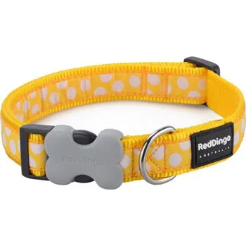 obojek pro kočku Red Dingo White Spots on Yellow