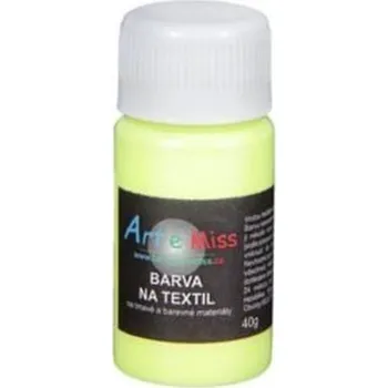 Výtvarná barva ARTEMISS Barva na tmavý textil - neon (září pod UV světlem) 40g, neon žlutá