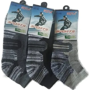 Pánské ponožky ROTA Termo nízké sportovní ponožky proužky 3 páry Velikost: 39-42