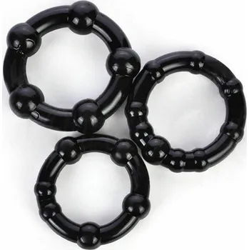 Podpora erekce Wellife Erekční kroužek BIG BOSS 3 ks, barva černá