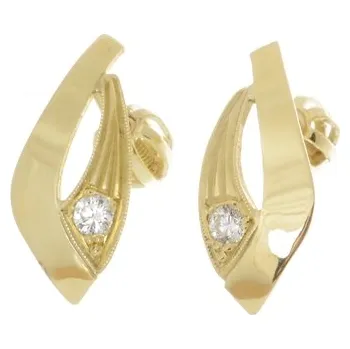 Náušnice Zlaté náušnice se zirkonem NA6001F + DÁREK ZDARMA