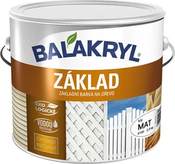 barva na zeď Balakryl základ na dřevo 0100 bílý