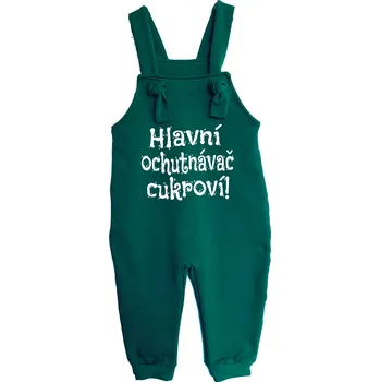 Dětský overall Dětské rostoucí lacláče - Hlavní ochutnávač cukroví, Barva látky zelená, Střih Dětský, Velikost 98-104