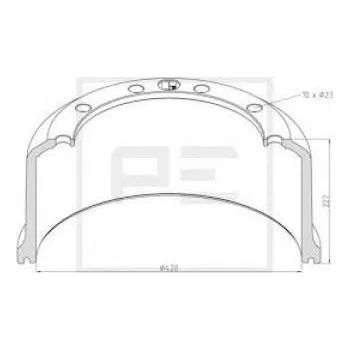 Brzdový buben Brzdový buben 420x196x227/300/335/23x10 SAF SKRS 4098