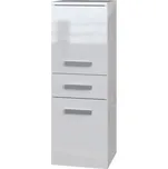 FALCO Bílá koupelnová skříňka Noeli V 2D1S s lesklým povrchem, 80 cm
