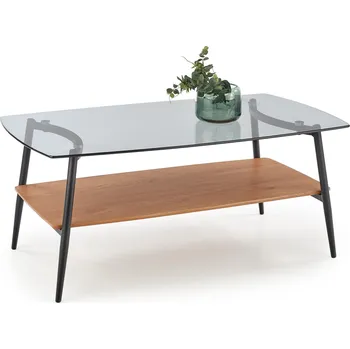 Konferenční stolek Konferenční stolek ANASTASIA černý / zlatý dub DOPRODEJ*