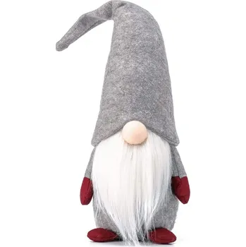 Vánoční dekorace Tutumi YX009 vánoční skřítek 40 cm šedý