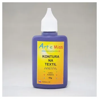 Výtvarná barva ARTEMISS Kontura na textil METAL 55g, růžová
