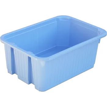 Úložný box PETRAplast Košík velký stohovatelný plný Barva: Světle modrá