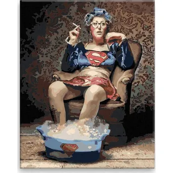 Dětské zboží Malování podle čísel - Super žena - 40x50 cm, bez dřevěného rámu - CZ výroba
