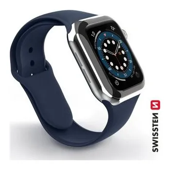 Chytré hodinky SWISSTEN silikonový řemínek pro Apple Watch 38-40 mm modrý