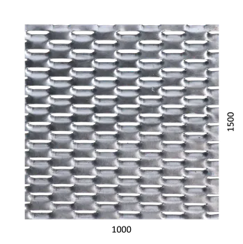 Plech KOVIAN, s.r.o. Tahokov Fe, oko: 47x18mm, mostík: 8mm (1000x1500x1,5mm), orientace ok: rozměr ok 47 mm je rovnoběžný s rozměrem desky 10