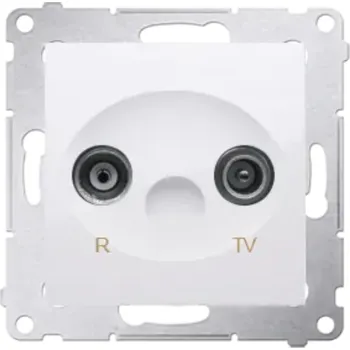 Elektrická zásuvka KONTAKT-SIMON S.A. Anténní zásuvka R-TV koncová - bílá 75x75x39mm