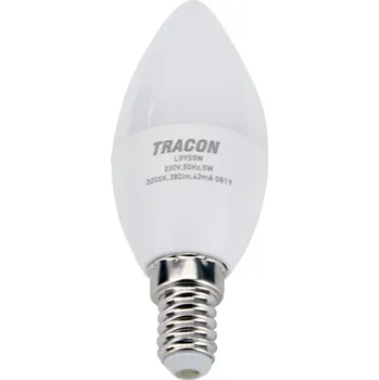 Zářivka Tracon electric LED žárovka svíčka E14 5W - teplá - s chipem LGYS5W