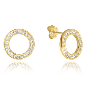 Náušnice Zlatnictví Helios Stříbrné náušnice - zlacené kolečka