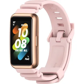 Ostatní příslušenství k chytrým hodinkám Vroubkovaný náhradní řemínek pro Huawei Band 7 Barva: Starorůžová, Pro Přístroj: Huawei Band 7