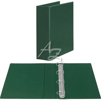 pořadač 4kroužek A4/70mm, PVC, potažený fólií, Zelený