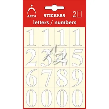 Speciální papír samolepicí etikety/2archy, Číslice 0-9, výška 26mm, Bílé