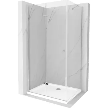 Mexen Lima sprchový kout skládací 110 x 80 cm, transparentní, chrom + vanička Flat - 856-110-080-01-00-4010 Sprchové kouty s vaničkou