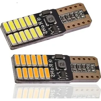 Autožárovka ORANŽOVÁ LED žárovka T10 W5W 24x SMD 9-30V canbus