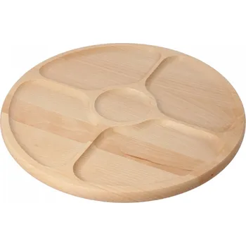 Dřevěný podnos otočný dřevěný tác, 4 přihrádky galanteriadrew