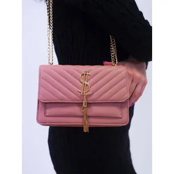 BudesIN Elegantní růžová koženková kabelka Kvezi