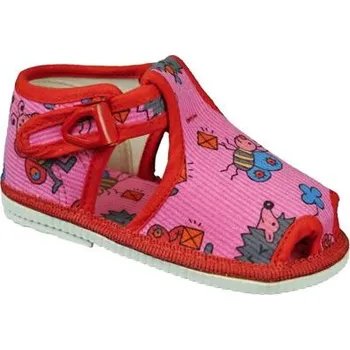 Dívčí bačkory dětské bačkůrky žirafa 505-0 růžové velikost 13,5