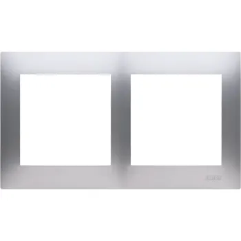 vypínač KONTAKT-SIMON S.A. Rámeček 2-násobný - stříbrný matný 87x153x9,5mm
