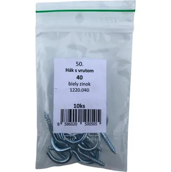 Vrut SVX Hák s vrutem Zn - blistr 52 60mm č52