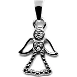 Soliter Zlatý přívěsek z bílého zlata anděl ochranitel se zirkony