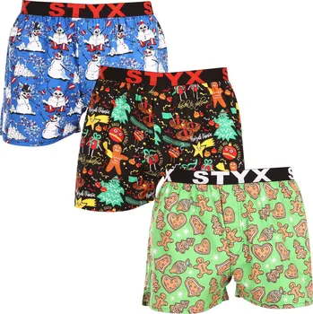 Trenýrky 3PACK pánské trenky Styx art sportovní guma vícebarevné (3B17134) L Možnost vrácení zboží ZDARMA do 120 dnů!