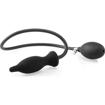 Anální kolík Zenn Bim Bam Line Pump It Up!, černý silikonový nafukovací anální kolík 11,5 x 1,9–3,5 cm