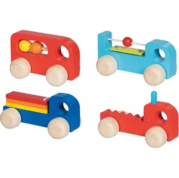 Dětské zboží Hudba - Perkusní dřevěné autíčka, set 4ks (Goki)
