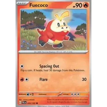 Volný čas Pokémon PAL 035/193 Fuecoco - Paldea Evolved Stav: Near Mint, Verze: REVERSE HOLO