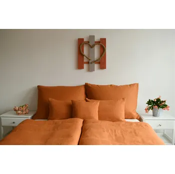 Povlečení Nelly Souprava lněného povlečení - oranžová 140x200, 70x90
