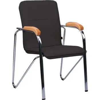 LAURA židle, koženka černá, područky buk