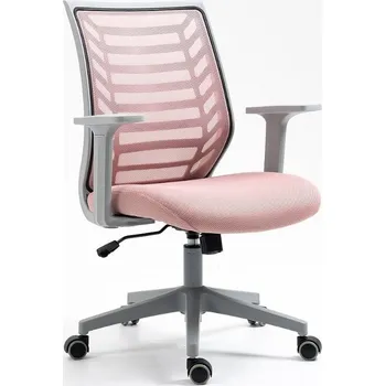 Židle kancelářská šedá/růžová Q-320