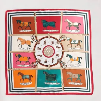 Šátek Hedvábný šátek Barevný kůň 53x53 cm v dárkovém balení, HEDVÁBNÝ SVĚT