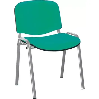 Jídelní židle MARCELLA stříbrná, židle konferenční, AN 078 koženka tyrkysová