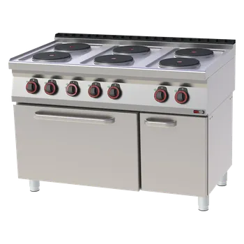 Sporák Sporák elektrický s horkovzdušnou elektrickou troubou GN 1/1 - 6x plotýnka 400 V | REDFOX - SPT 70/120 11 E