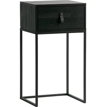 Toaletní stolek WOOOD Černý borovicový odkládací stolek Tason 40x35 cm