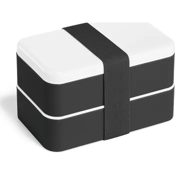 BOCUSE. Obědová krabička. Box na oběd PP a PS 680 mL s příborem - Černá, 680 ml