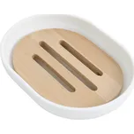 Aqualine SNOW mýdlenka na postavení, bílá/bambus, 7581