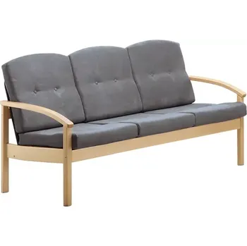 Sedací souprava RO - 03 trojkřeslo čalouněné koženkou Oto, dřevěné OTO SA 2 - koženka tmavě šedá, moření BUK přírodní