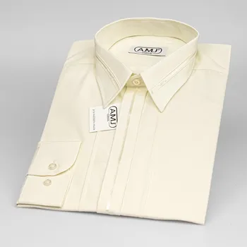 Pánská košile Pánská svatební košile AMJ smetanová JDA016SVAT, dlouhý rukáv, ozdobné prvky, vel. 43