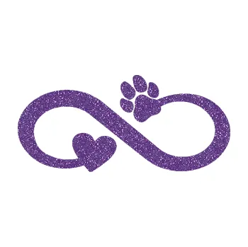 samolepka Infinity 006 levá srdíčko a tlapka (87 - Ultra Metalic fialová) SAMOLEPKA NA AUTO, NÁLEPKA, FÓLIE, POLEP, TUNING, VLASTNÍ TEXT, TISK, AUTOSAMOLEPKY.cz, POLEPY, OBRÁZEK, LOGO, 3D STICKERS