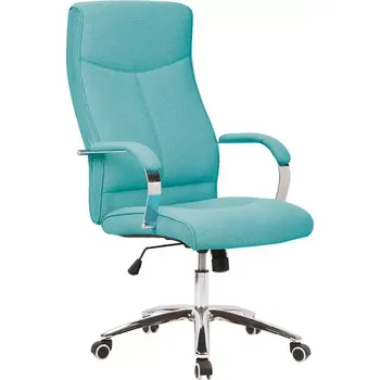 Křeslo BERGAMO křeslo kancelářské, chrom kříž, kolečka uni, látka tyrkysová