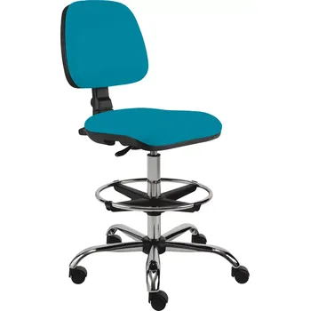 Jídelní židle ELLA - V židle provozní, kříž chrom, látka SUE S 65 - látka tyrkysová